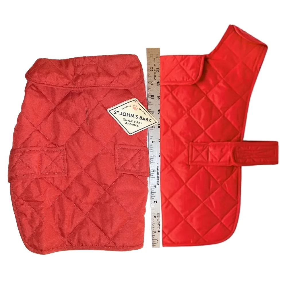 St. John's Bay Quilted Red Dog Vest Jacket NEW